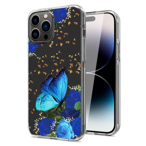 Pressed dried flower Design Phone case For iPhone 14 Pro In Blue 1