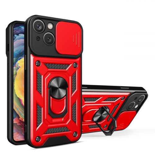 Kickstand Ring Holder+Slide Camera Cover+Car Mount TPU Magnetic,IPHONE 14Red 1