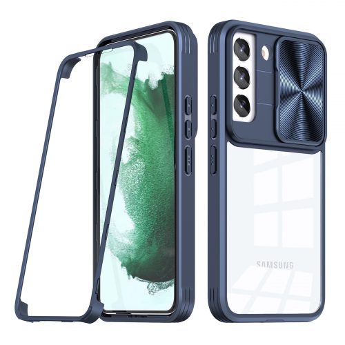 Samsung Galaxy S22 Camera Lens Slider Cover & LCD Clear Film Cover Case Navy 1