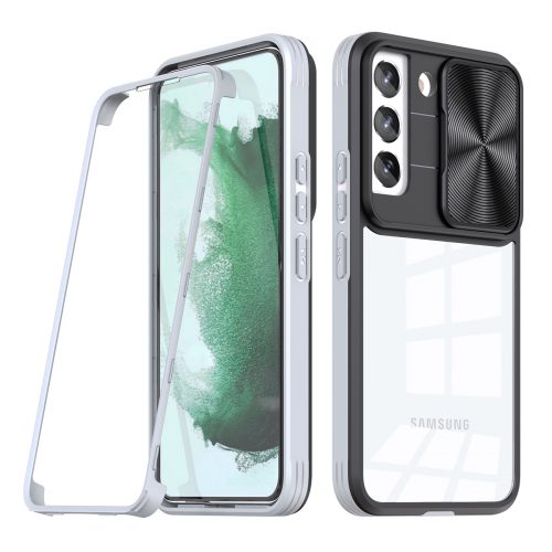 Samsung Galaxy S22 Plus Camera Lens Slider Cover & LCD Clear Film Cover Case Gry 1
